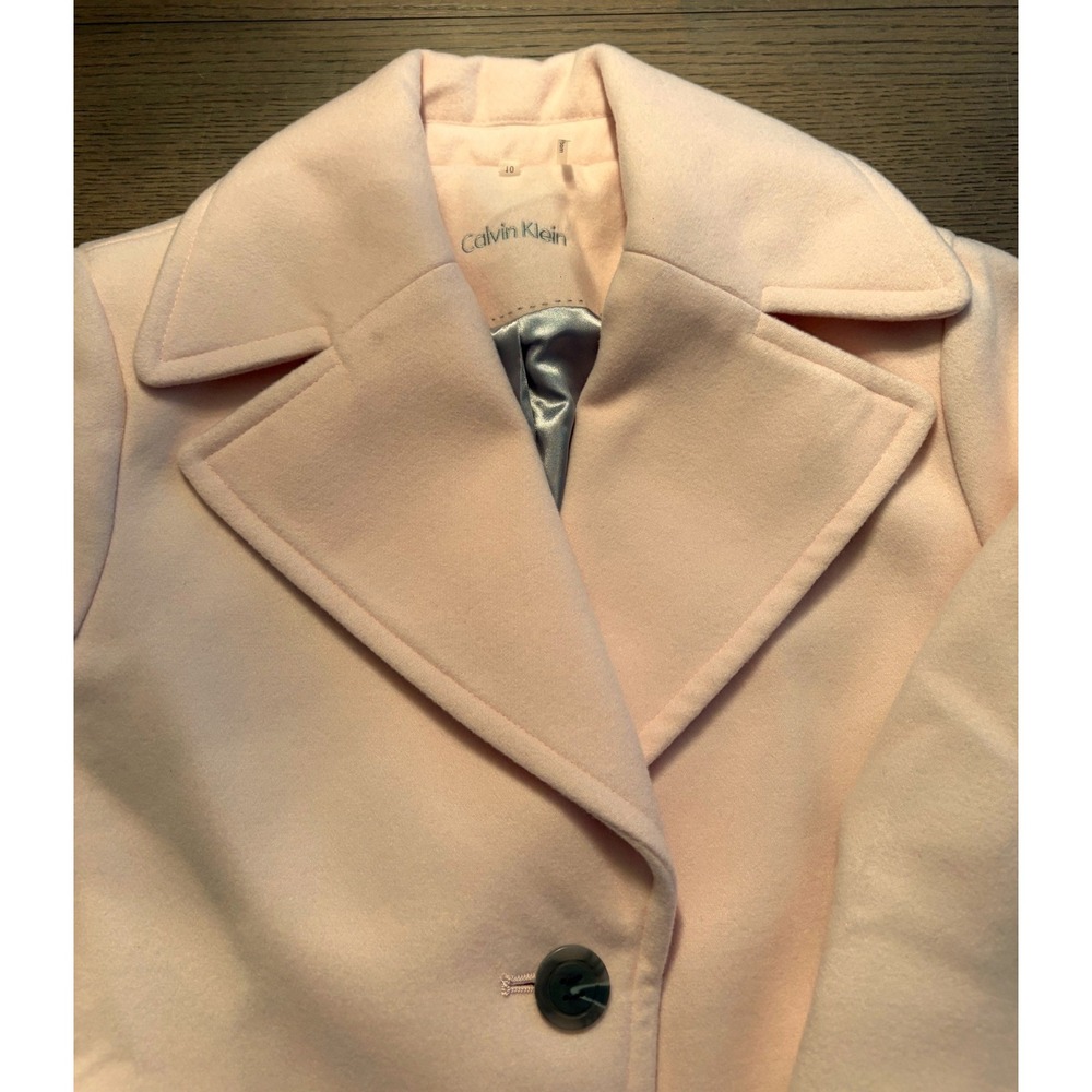 Calvin Klein Womens Pink Double Breasted Peacoat Wool Blend Jacket Size 10 NEW - Picture 5 of 13
